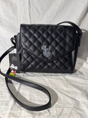 NWT Disney Mickey Mouse quilted look black purse